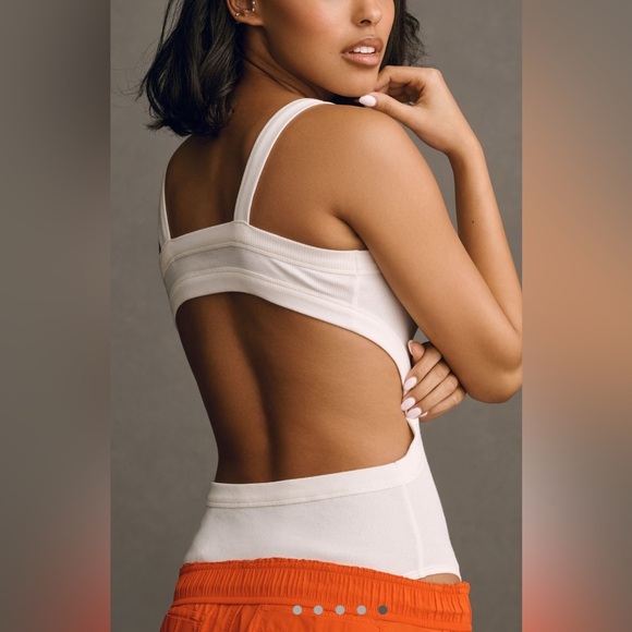 By Anthropologie Black Ribbed Cotton Bodysuit Size XL NWT - Picture 5 of 5